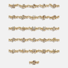 Gold/Pavé Repeating Initial Pisa Bracelet - W