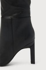 Olivet Black Pointed-Toe Knee-High Boots