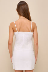 Summertime Charm White High-Rise Mini Skirt