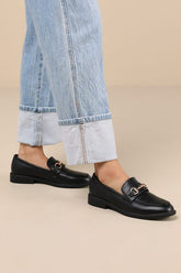 Wrenlie Black Horsebit Loafer Flats