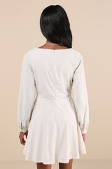 Daily Affection Beige Corduroy Mini Dress With Pockets