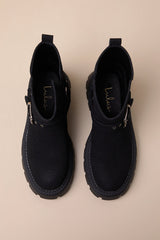 Rylander Black Suede Moto Ankle Boots