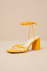 Orlie Tangerine Strappy Lace-Up High Heel Sandals
