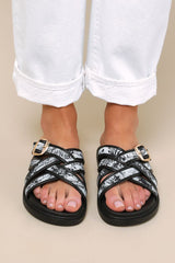 Killian Multi Tropical Print Slide Sandals