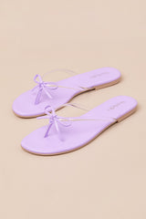 Wish List II Lavender Patent Bow Thong Sandals