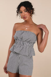Daisley Black and White Gingham Shorts