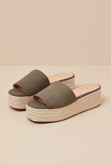 O'Ahu 2 Green Suede Espadrille Platforms