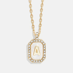 Gold & Mother of Pearl Initial Necklace - Mother Of Pearl
