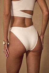 Sun and Games White High-Waisted High-Cut Bikini Bottoms