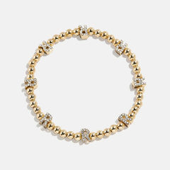 Gold/Pavé Repeating Initial Pisa Bracelet - R