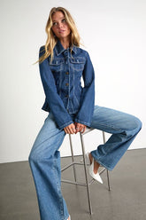Danella Dark Wash Fitted Denim Jacket
