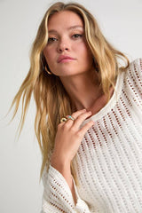 Minna Ivory Open Knit Dolman Sleeve Sweater