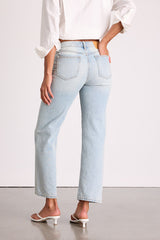Teague Light Wash Mid-Rise Straight Leg Jeans