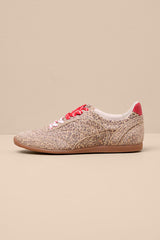 Laini Tan Leopard Printed Suede Leather Lace-Up Sneakers