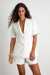 Cahira White High-Rise Shorts