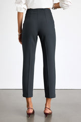 Cleo Dark Grey Tailored High-Rise Slim Leg Trouser Pants