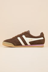 Apollo Dark Brown and Off White Suede Lace-Up Sneakers