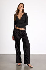 Stelara Black Lurex Long Sleeve Top