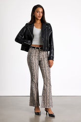 Iniya Snake Print Denim Mid-Rise Bootcut Jeans