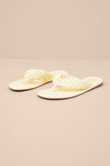 Gidget Yellow Gingham Flat Thong Sandals