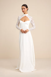 Keeley Lace Mock Neck Long Sleeve Maxi Dress
