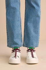 Marvin White and Green Lace-Up Sneakers