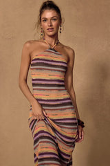 Molly Brown Multi Crochet Halter Maxi Swim Cover-Up