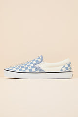 Classic Glacial Slate Checkerboard Rhinestone Slip-On Sneakers