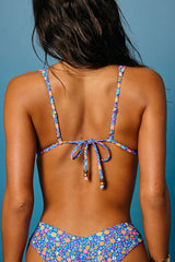 Saint Tropez Blue Multi Floral Bralette Bikini Top