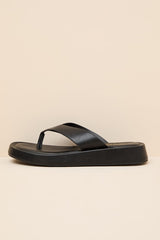 Mallorca Black Platform Thong Sandals