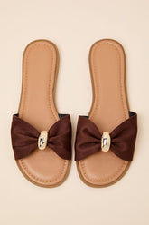 Nara Brown Suede Slide Sandals