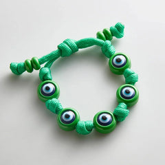 Knotty Good Eye Cord Bracelet - Bright Green
