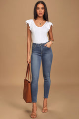 Aralia Medium Wash High-Rise Skinny Jeans