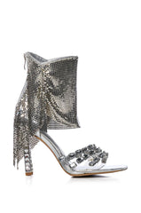 Azalea Wang Lessie Silver Chainmail Stiletto