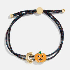 Kids' Halloween Initial Bracelet - Black/Orange