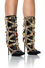 Azalea Wang Martinez Embellished Bootie In Black