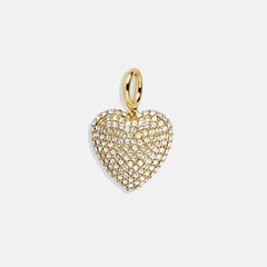 Heart Cluster Charm - Heart Puffy Pave
