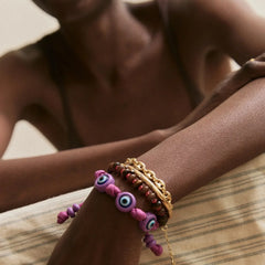 Knotty Good Eye Cord Bracelet - Lilac