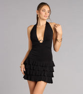 Bring The Drama Ruffle Halter Dress