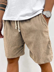 Men’S Corduroy Stretch Shorts – Casual Spring Style With Soft Ribbed Texture