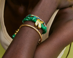 Knotty Initial Custom Bracelet - Bright Green Single Letter