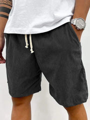 Men’S Corduroy Stretch Shorts – Casual Spring Style With Soft Ribbed Texture