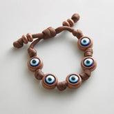 Knotty Good Eye Cord Bracelet - Chocolate Brown