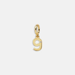 Gold Number Cluster Charm - 9