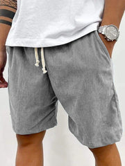 Men’S Corduroy Stretch Shorts – Casual Spring Style With Soft Ribbed Texture