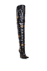 Azalea Wang Endres Gold Embellishment Boot In Black