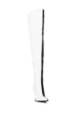 Azalea Wang Neapolitan Black And White Two Toned Boot