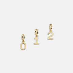 Gold Number Cluster Charm - 0