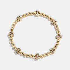 Gold/Pavé Repeating Initial Pisa Bracelet - I