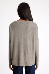 Just Vibing Olive Green Ribbed V-Neck Sweater Top